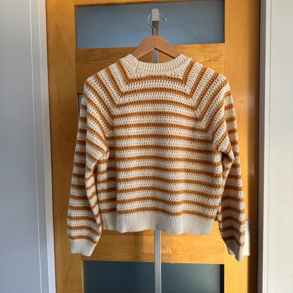 Marine Layer Cream and Tan Striped Sweater - Picture 4 of 4